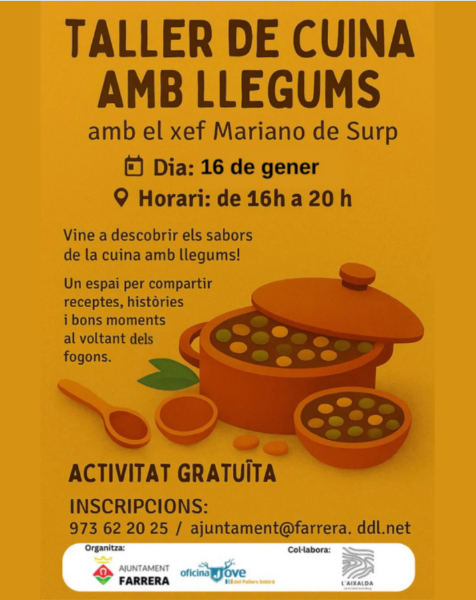Taller de cuina amb llegums Sobir&agrave; Jove