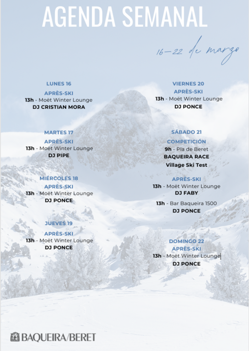 Agenda semanal Baqueira