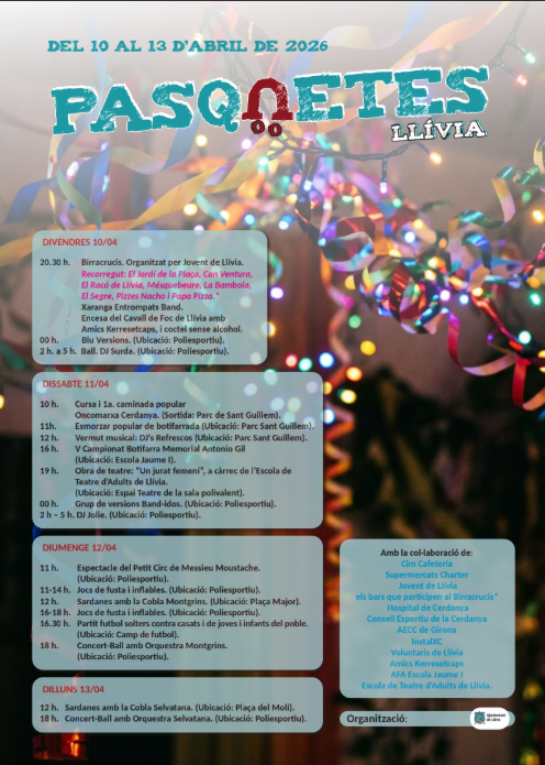 Pasq&uuml;etes 2026 Ll&iacute;via