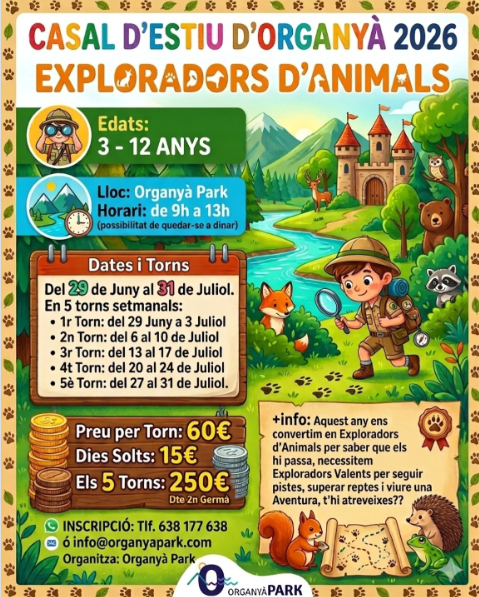 Casal Estiu 2026 Organy&agrave;